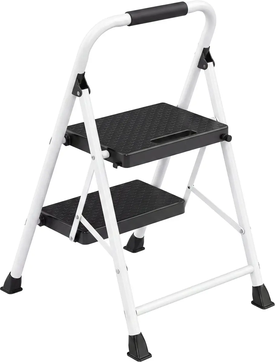 Songmics Opvouwbare Trap 2-treden - 54,5 x 46,5 x 79cm - Wit