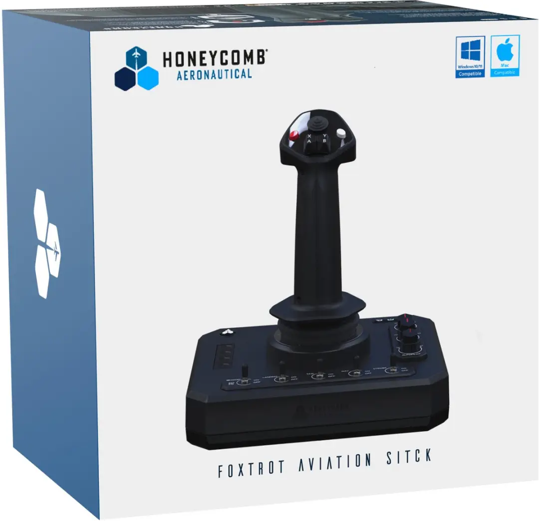 Honeycomb Foxtrot Aviation Stick HC003363 - Joystick - 22 Knoppen - Zwart