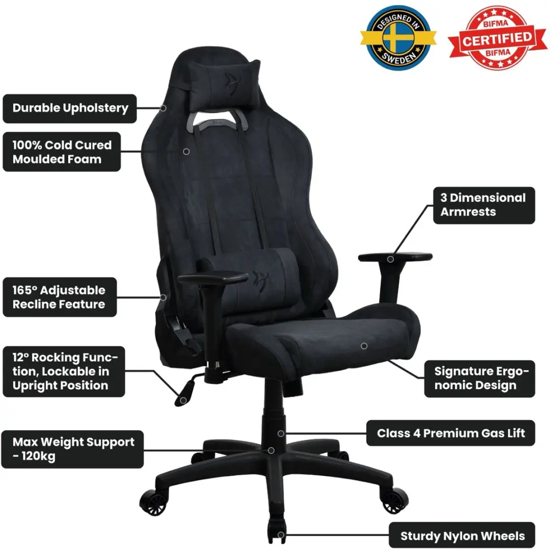Arozzi Torretta TORRETTA-SPSF-PBK Gamingstoel - Puur Zwart