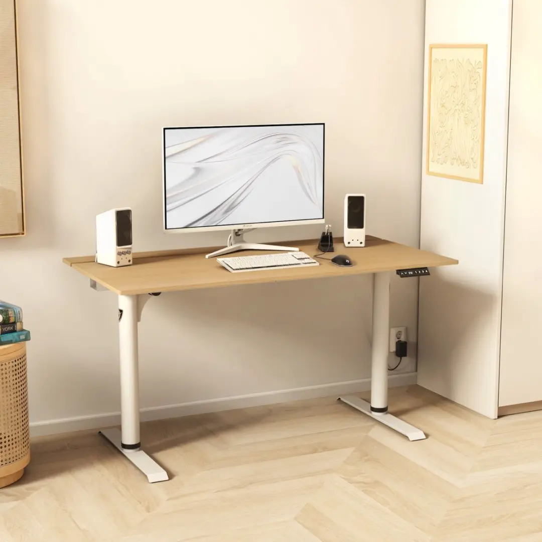 Arozzi Arena Nordico Elektrisch Bureau 140cm - Licht Berk