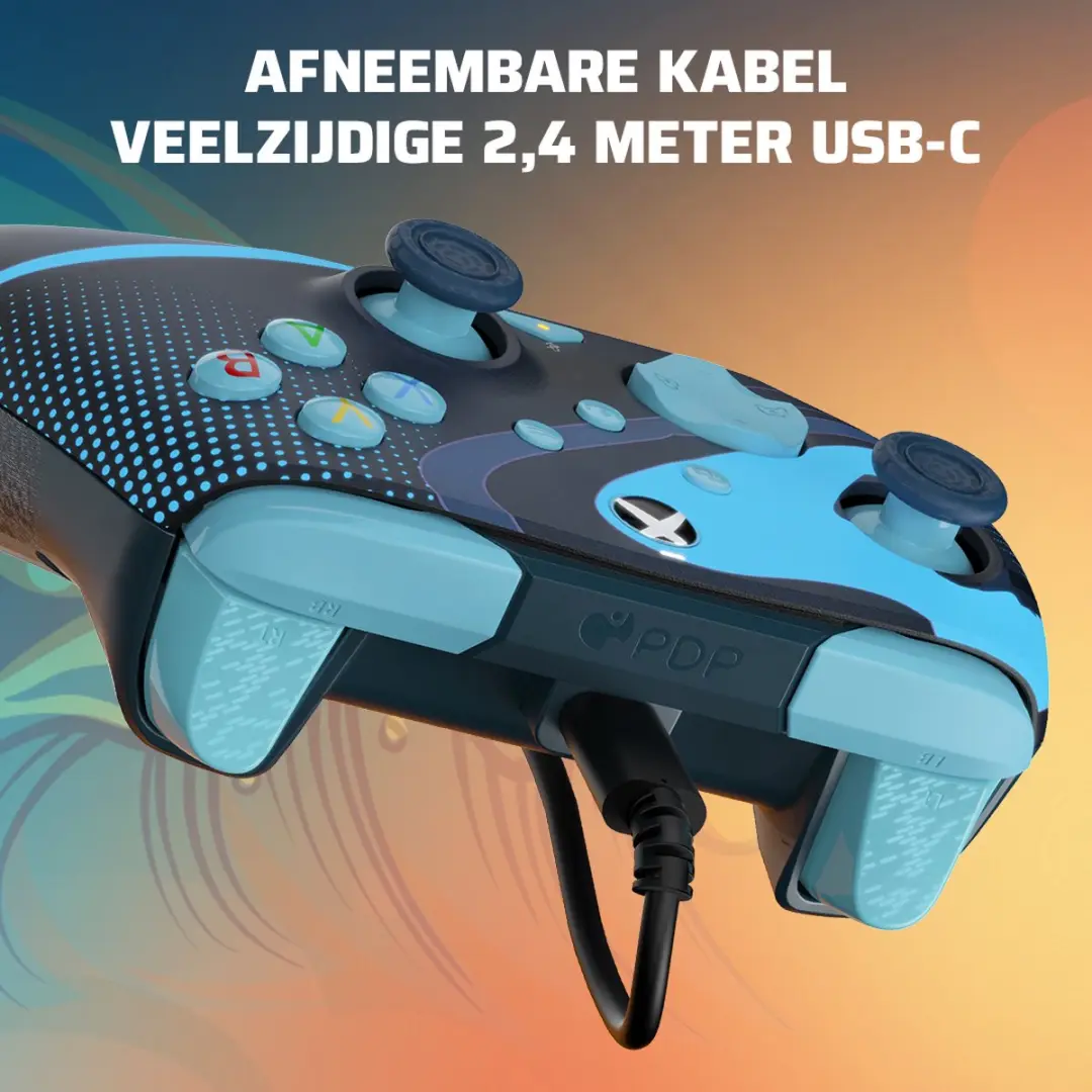 PDP Rematch Glow Gaming Controller 049-023-BLTD - Xbox Series X|S - Blauw