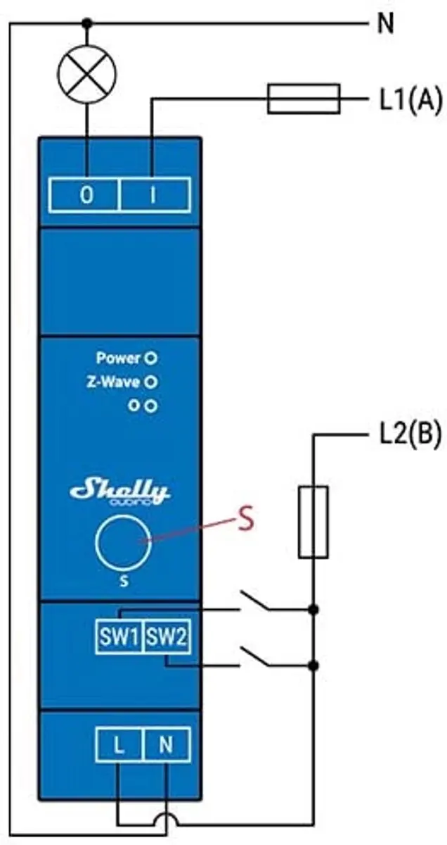 Shelly 1-Kanaals Z-Wave Relais 3800235269091 - Domotica