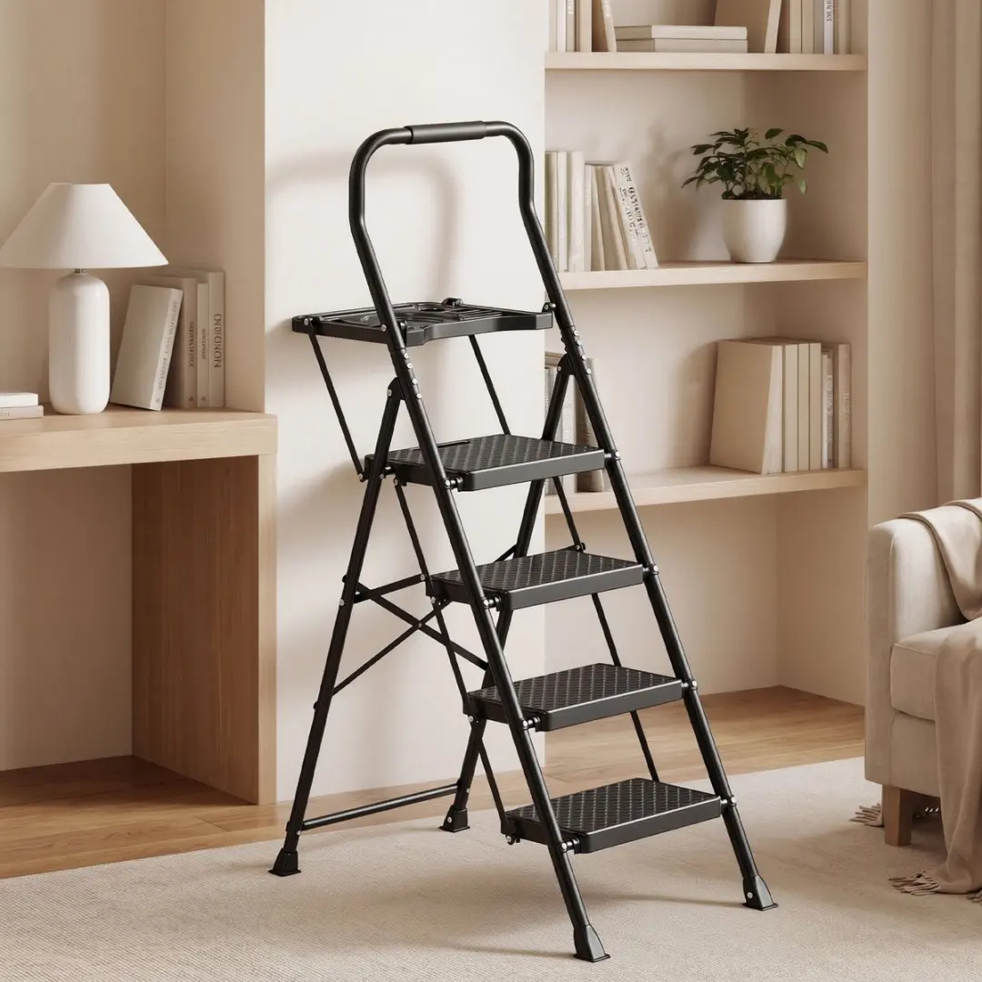 Songmics Opvouwbare Trap 4-treden - 84x45,5x145,2cm - Zwart