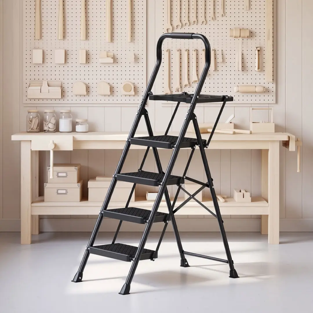 Songmics Opvouwbare Trap 4-treden - 84x45,5x145,2cm - Zwart