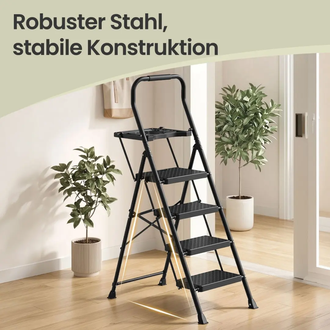 Songmics Opvouwbare Trap 4-treden - 84x45,5x145,2cm - Zwart - afbeelding 6 van 6