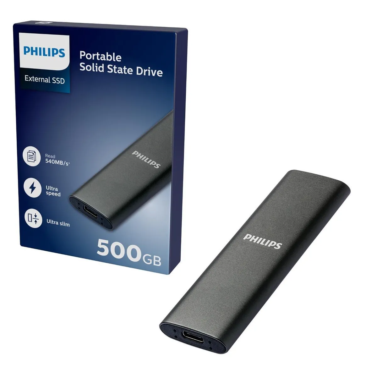 Philips SSD FM01SS030P/00 500GB - Extern - Zwart