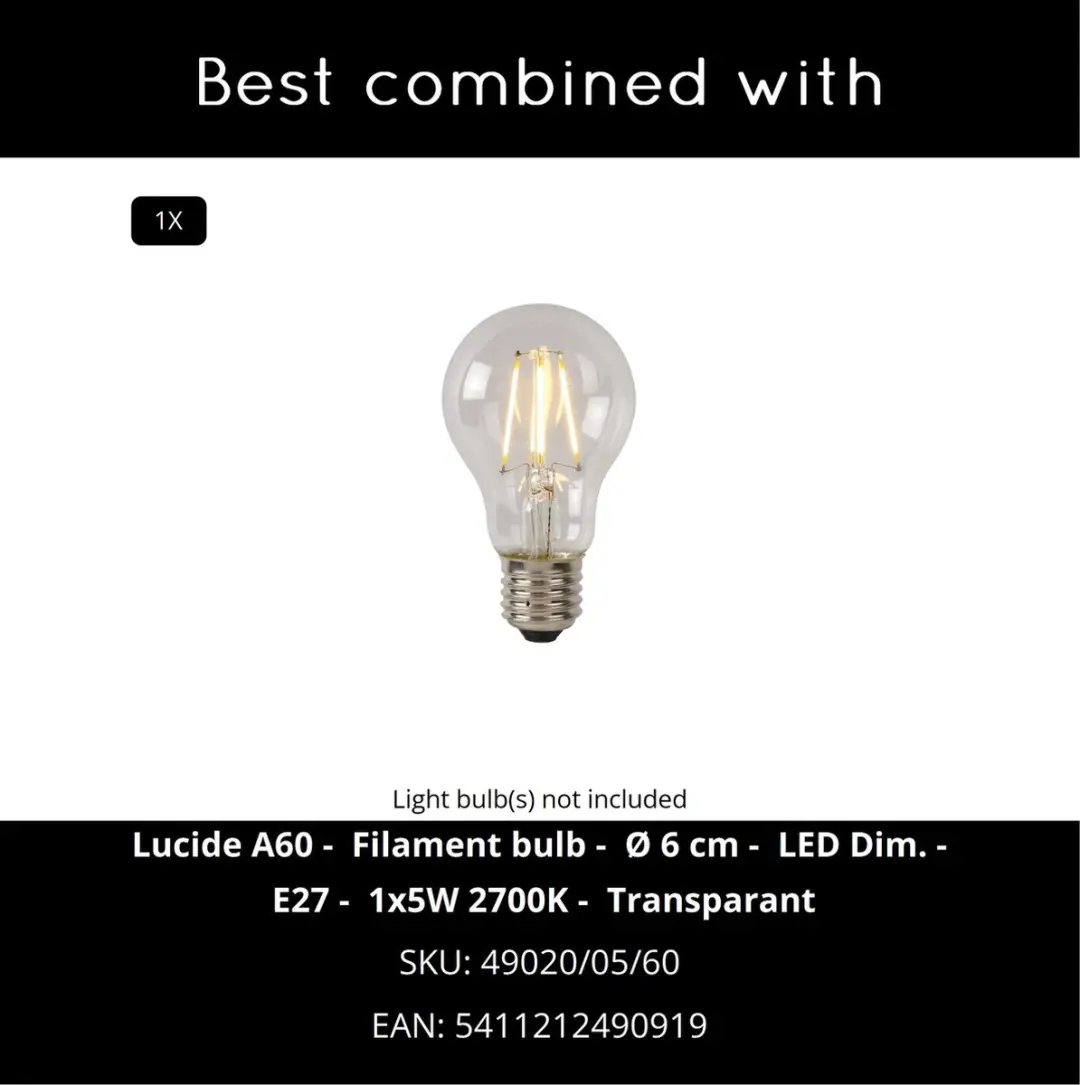 Lucide MODA Tafellamp Ø13cm - 1xE27 - Wit