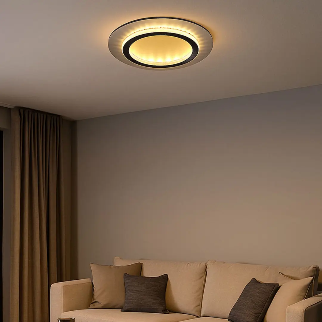 Globo Jayden Plafondlamp - Ø35cm - LED - Zwart - afbeelding 6 van 6
