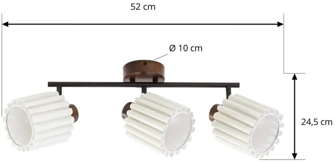 Lindby Buitenspot 3-Lichts Walnoothout Beige - E14