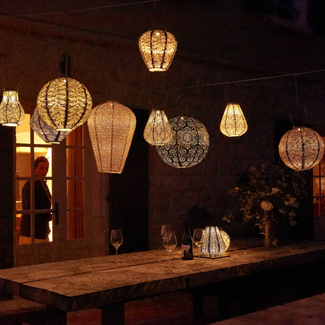 Lumiz Solar Lampion Sevilla Set - 5 Stuks - Paars/Zilver/Blauw/Groen/Abrikoos