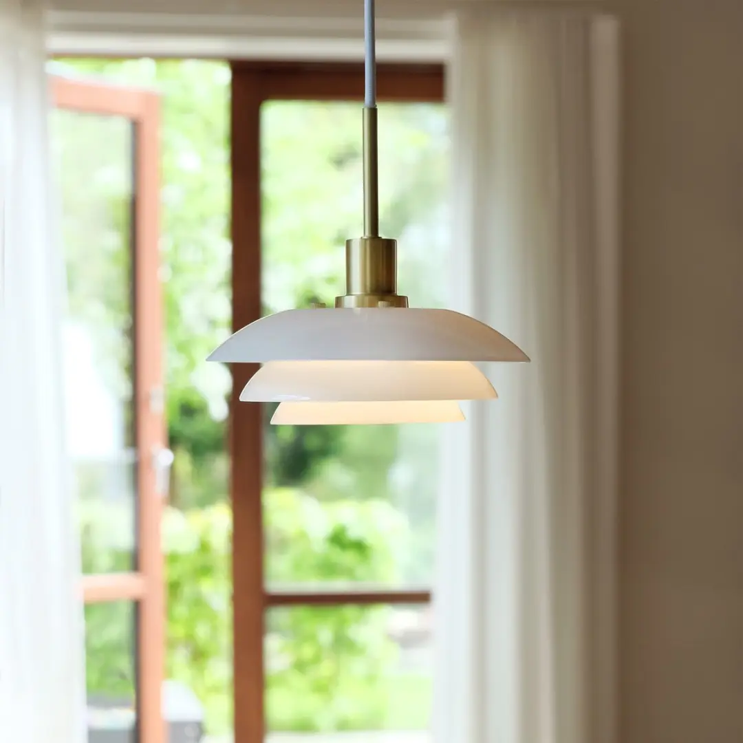 Dyberg Larsen Hanglamp Pendant 31cm E27 Glas - Wit/Goud