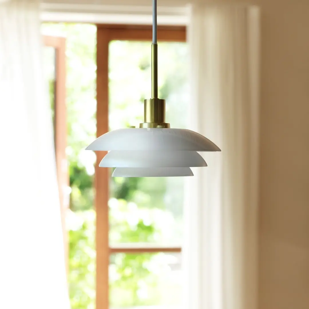 Dyberg Larsen Hanglamp Pendant 31cm E27 Glas - Wit/Goud