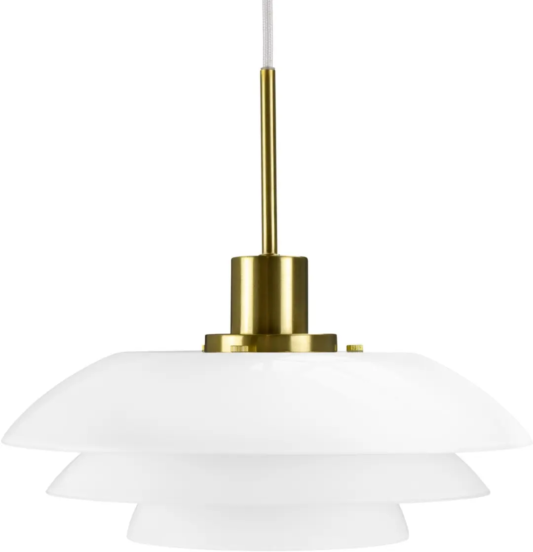 Dyberg Larsen Hanglamp Pendant 31cm E27 Glas - Wit/Goud