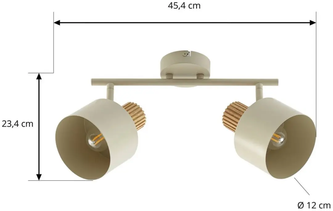 Lindby Buitenspot 2 Lichtpunten E14 - Beige/Licht Hout