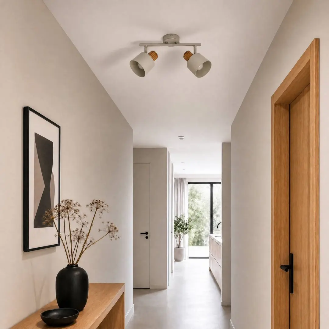 Lindby Buitenspot 2 Lichtpunten E14 - Beige/Licht Hout