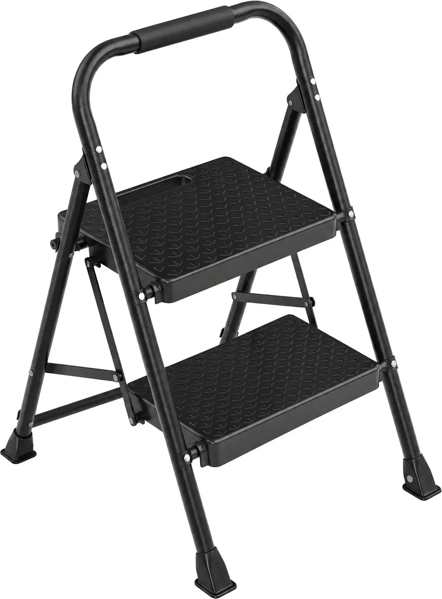 Songmics Opvouwbare Trap 2-treden - 54,5 x 46,5 x 79cm - Zwart