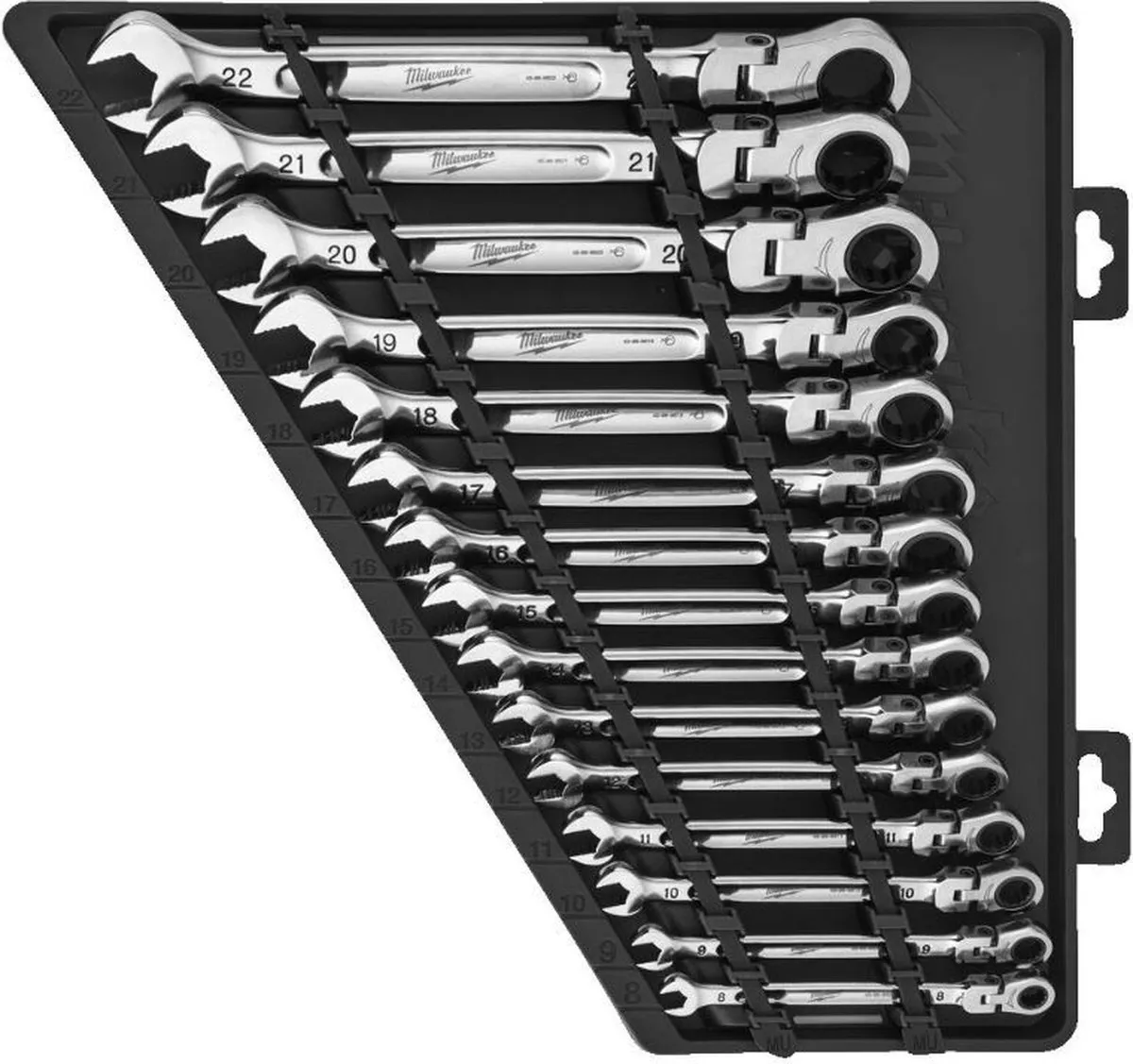 Milwaukee MAX BITE Flex Ringsteeksleutelset 15-delig 8-22mm