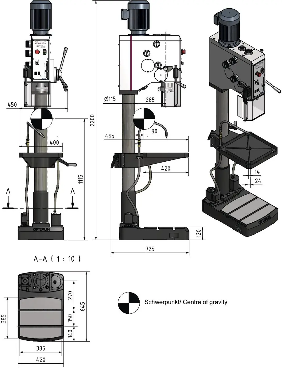HBM DH32GSV Kolomboormachine - 30mm - 2,2kW - MK4