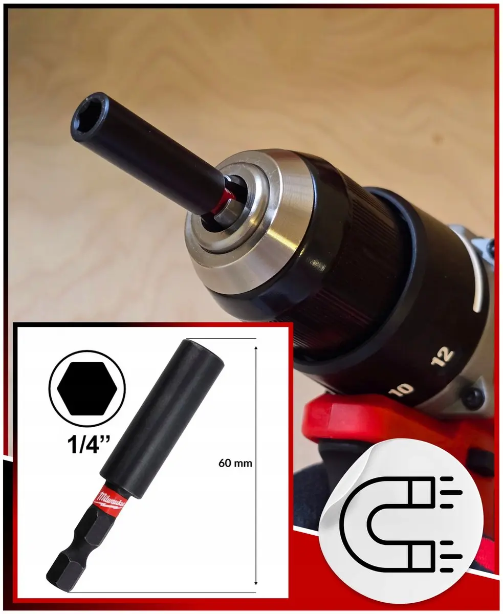 Milwaukee Magnetische Bit Houder & Adapters voor Slagschroevendraaiers
