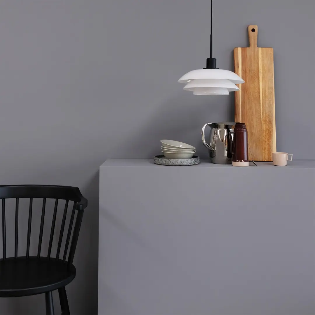 Dyberg Larsen Hanglamp 31cm E27 Glas - 25W - Wit/Zwart