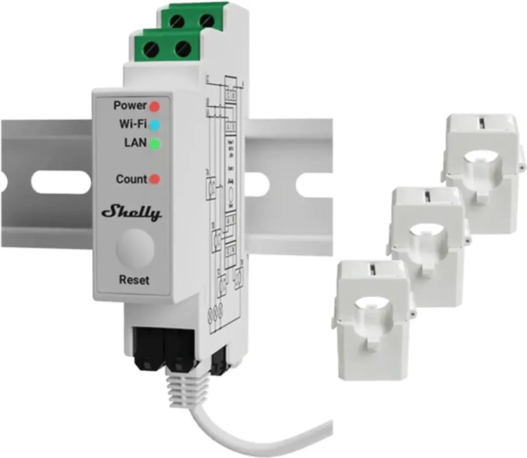 Shelly Pro 3EM 120A V2 Energiemeter - 3-fase - 120A