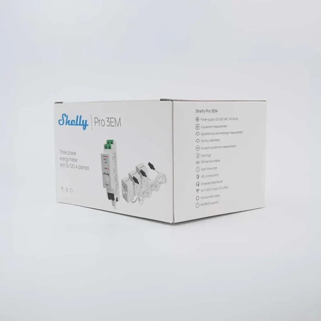 Shelly Pro 3EM 120A V2 Energiemeter - 3-fase - 120A