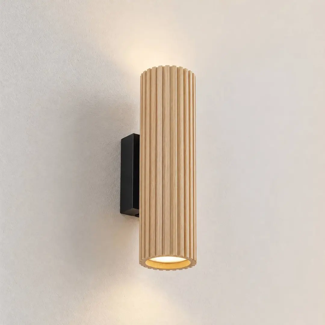 Lindby Wandlamp 2 Lichtpunten Houtkleur/Zwart - GU10