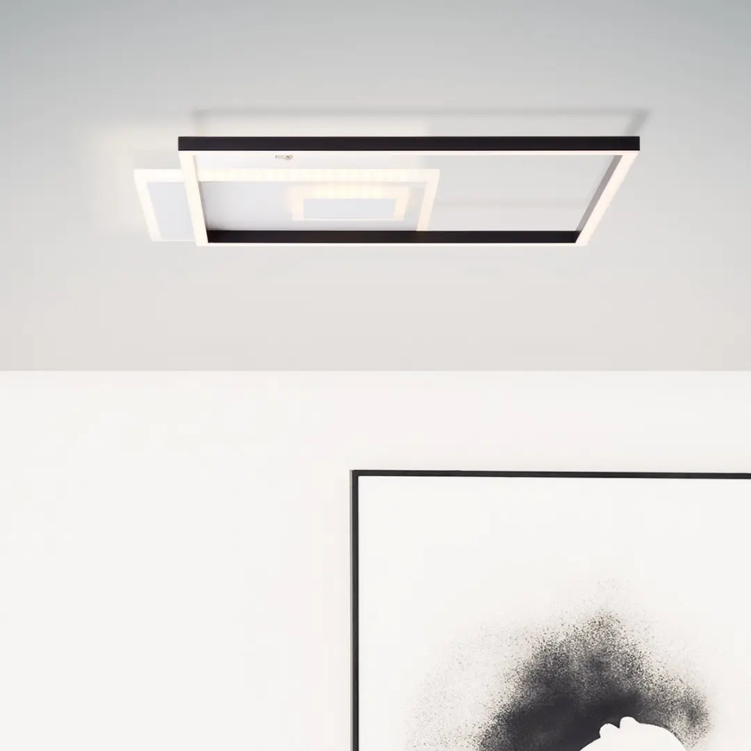 Brilliant Iorgo LED Plafondpaneel 44x44cm - 40W 4300lm 3000K - Zwart/Wit