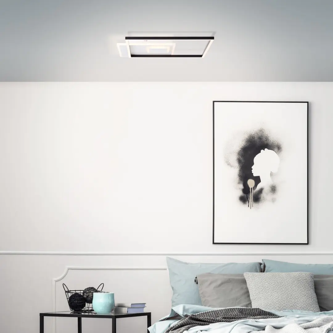 Brilliant Iorgo LED Plafondpaneel 44x44cm - 40W 4300lm 3000K - Zwart/Wit