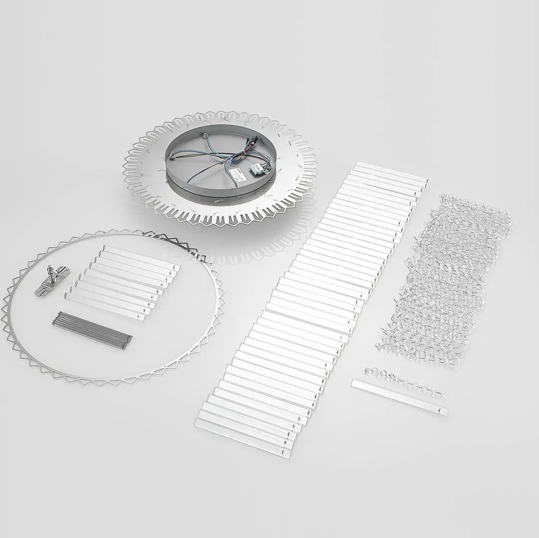 Lucande Plafondlamp 6xG9 50cm - Chroom/Kristal