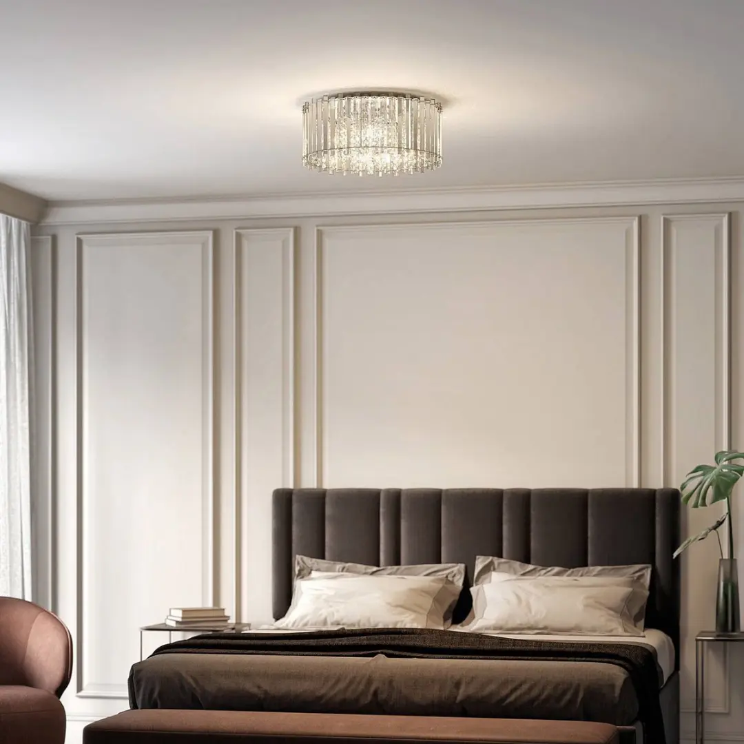 Lucande Plafondlamp 6xG9 50cm - Chroom/Kristal