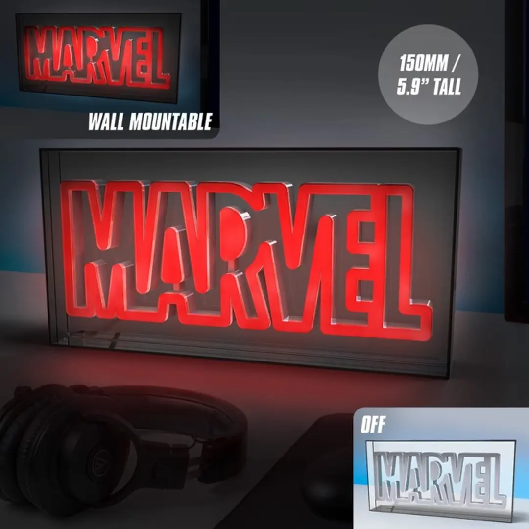 Paladone Marvel LED Neon Logo Light Sign Rood - 30cm