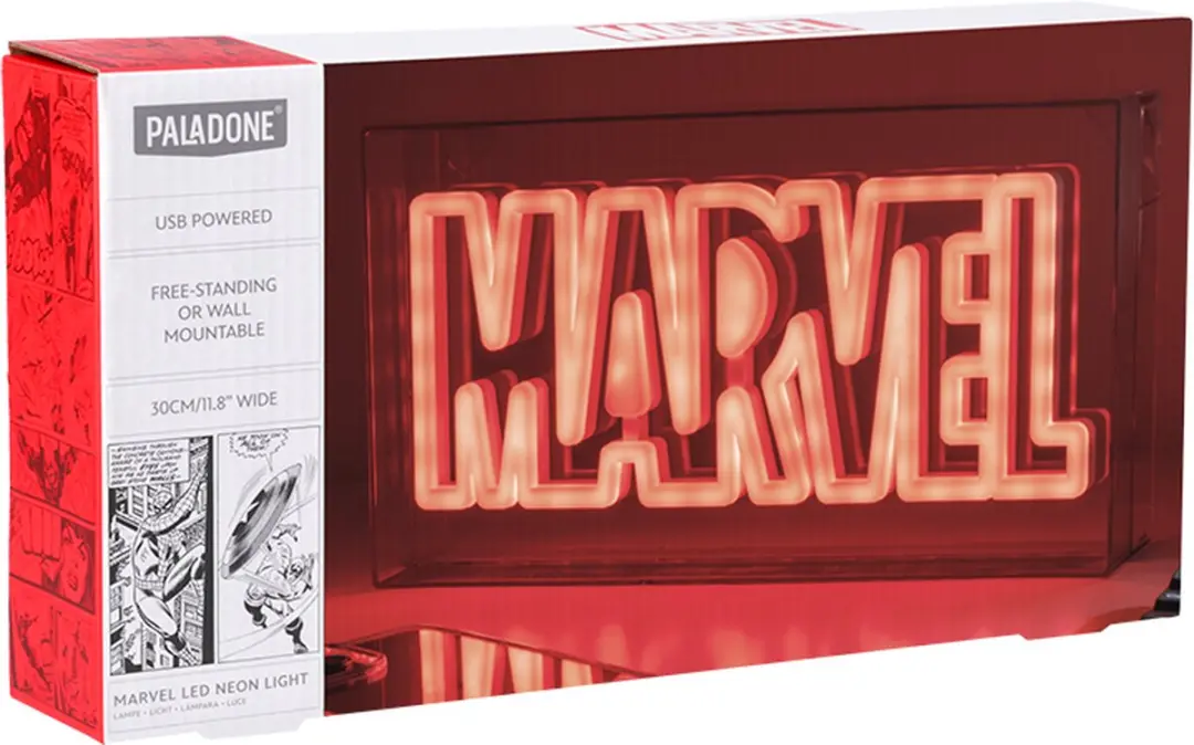 Paladone Marvel LED Neon Logo Light Sign Rood - 30cm