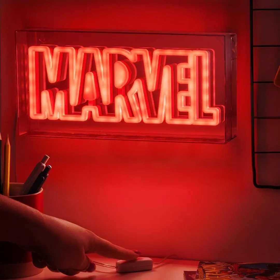 Paladone Marvel LED Neon Logo Light Sign Rood - 30cm