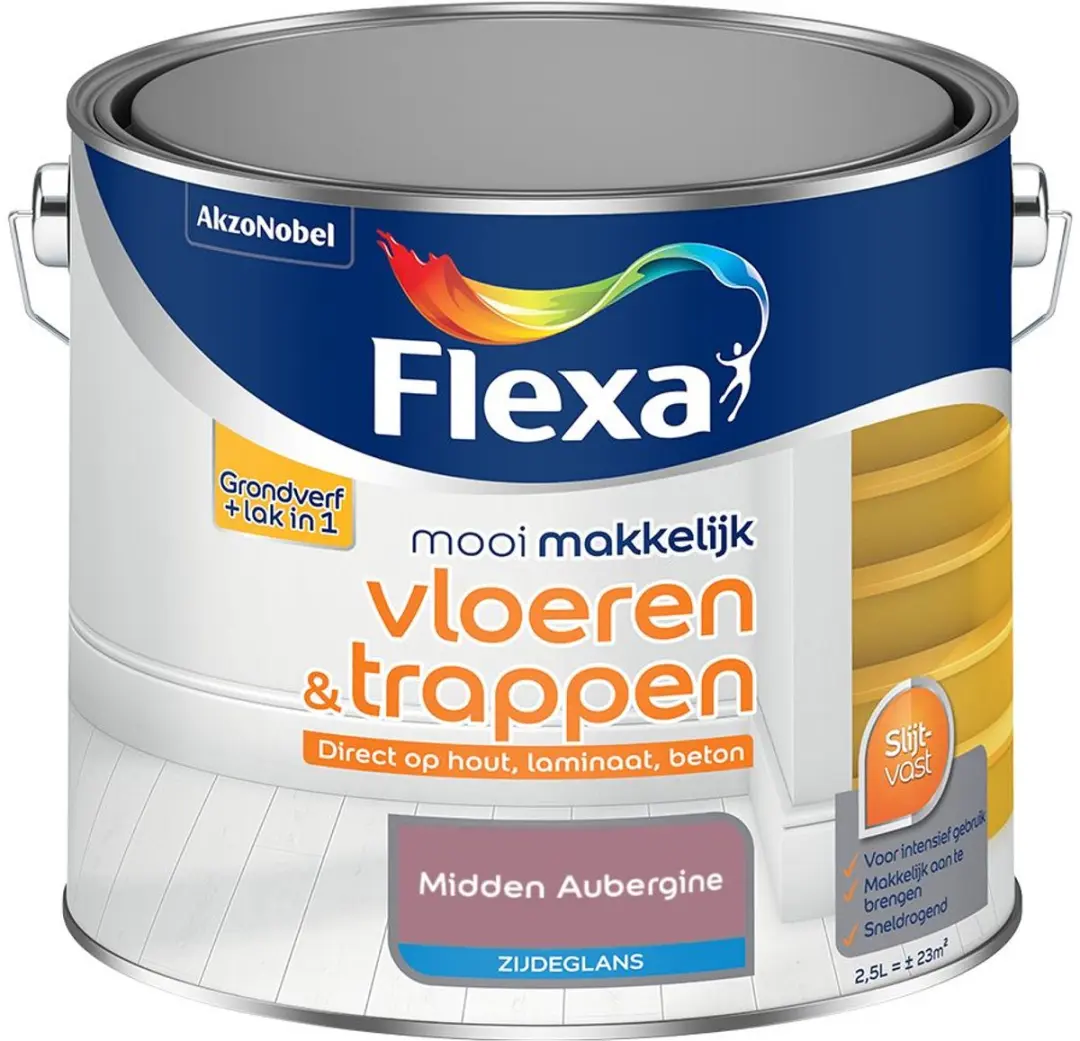 Flexa Mengverf Midden Aubergine Zijdeglans 2,5L
