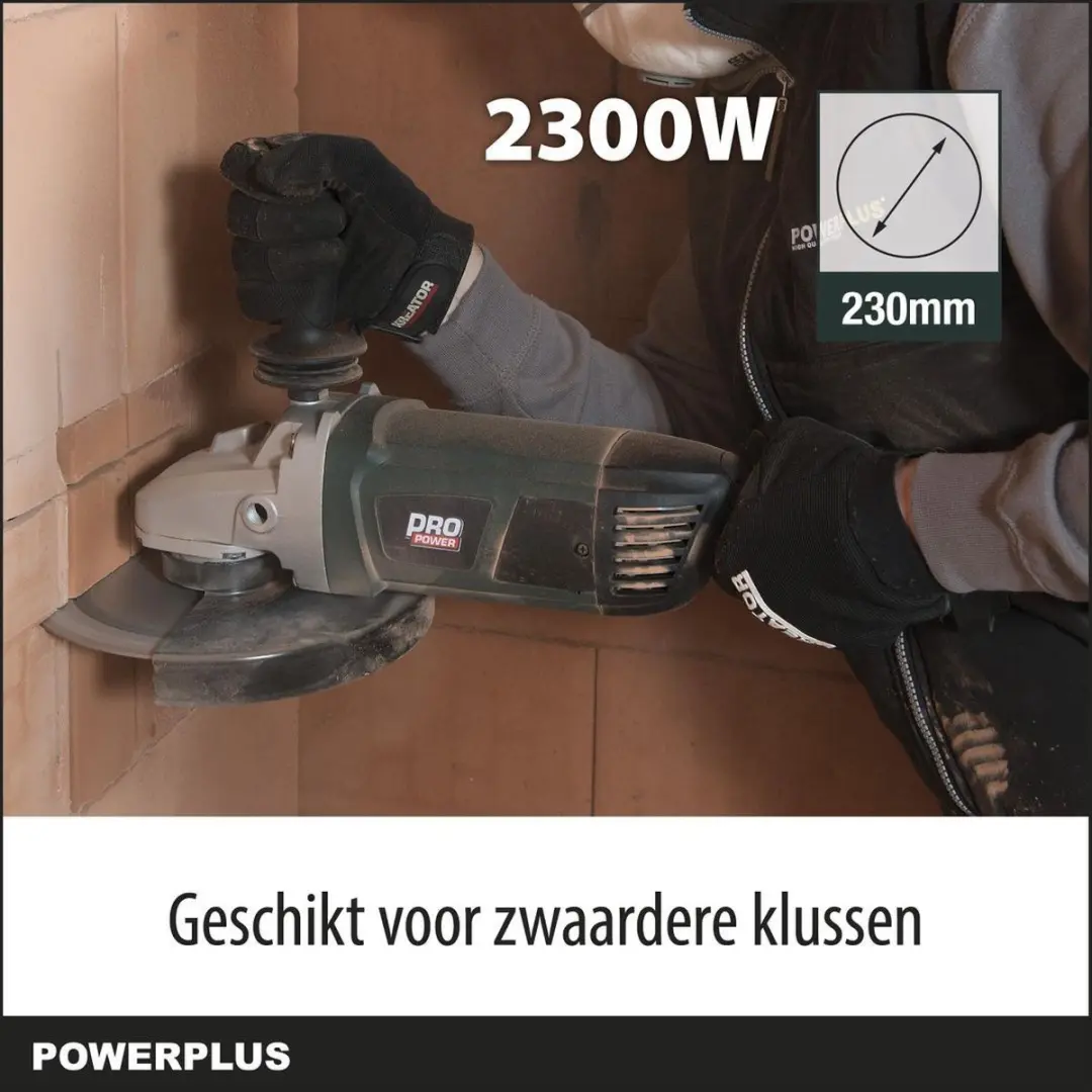Powerplus POWP1030 Elektrische Haakse Slijper 2300W - 230mm