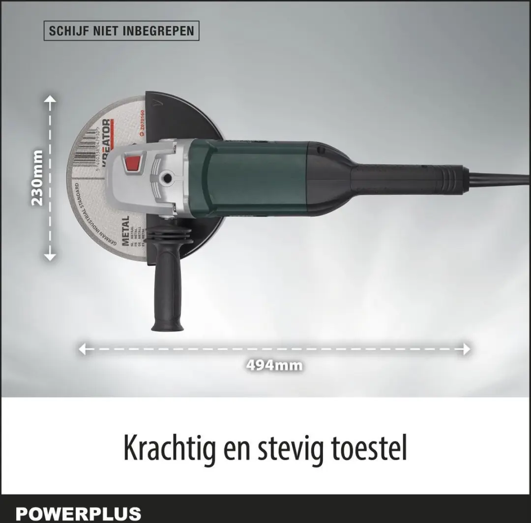 Powerplus POWP1030 Elektrische Haakse Slijper 2300W - 230mm - afbeelding 6 van 6