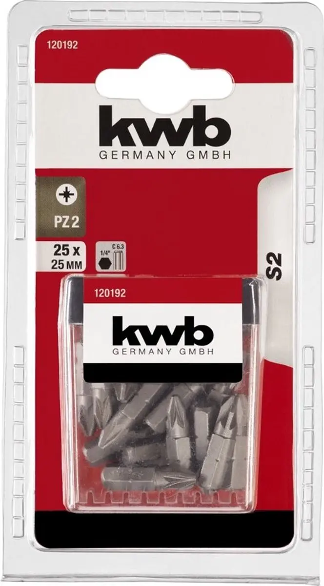 KWB PZ2 Bits - 25 Stuks