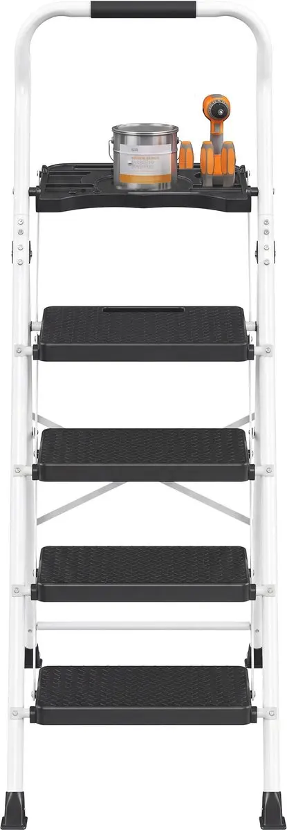 Songmics Opvouwbare Trap 4-treden - 150kg - Wit