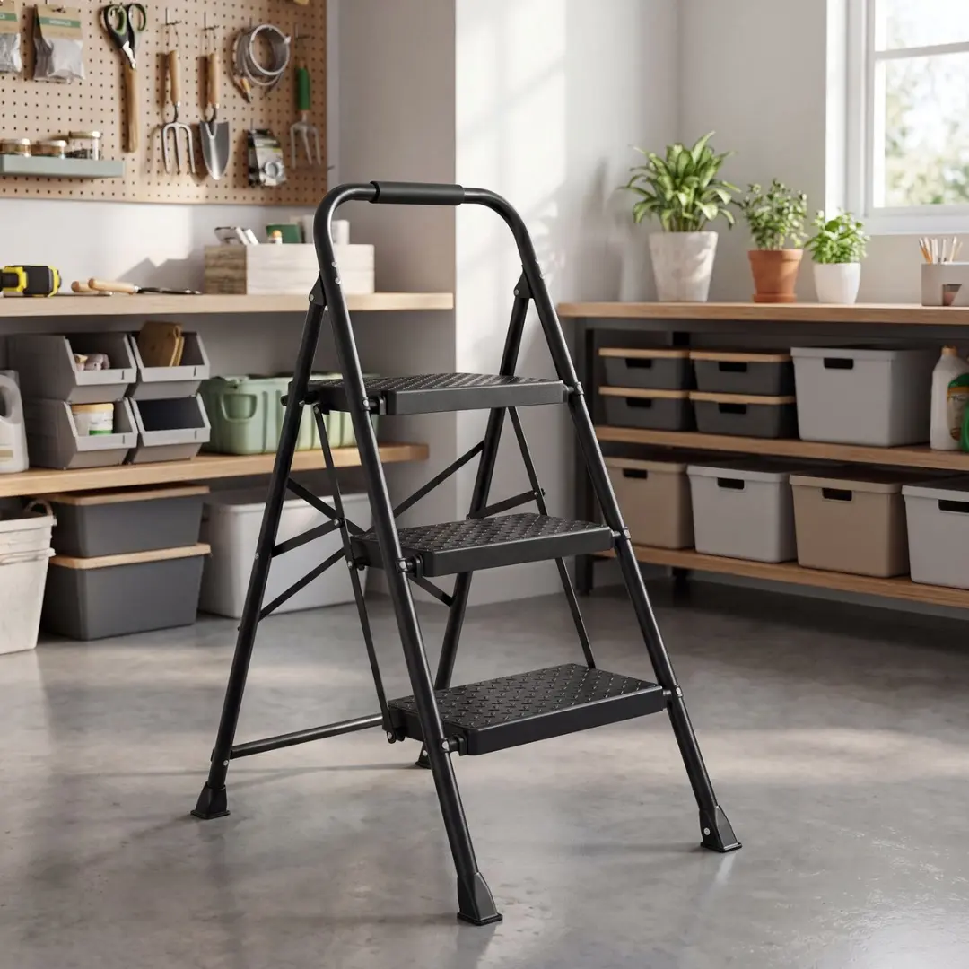 Songmics Opvouwbare Trap 3-treden - 73x46,5x102,5cm - Zwart