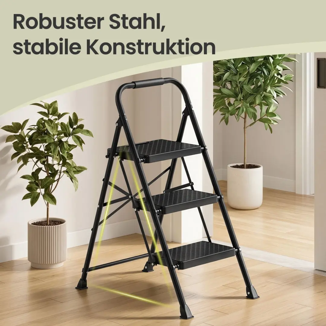 Songmics Opvouwbare Trap 3-treden - 73x46,5x102,5cm - Zwart - afbeelding 6 van 6