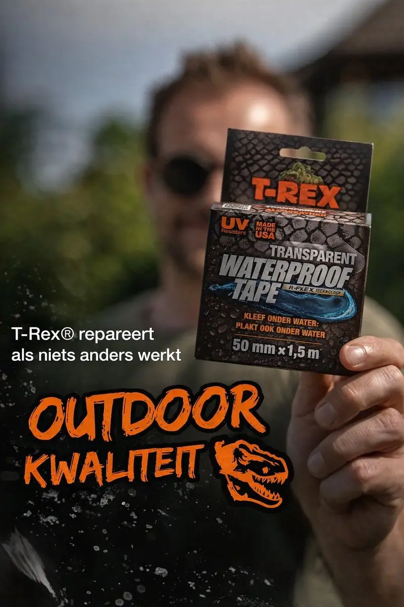 Kip T-REX Waterdichte Plakband 50mm x 1,5m - Transparant