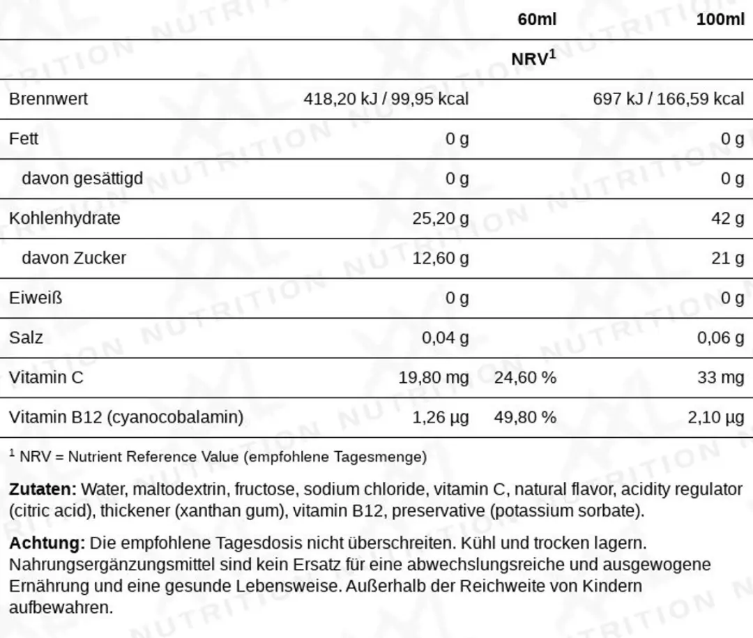 XXL Nutrition Energy Gel Sportgel 12x60ml