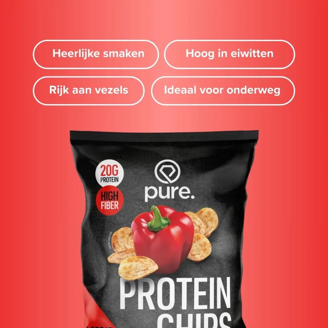 Pure Protein Chips Paprika 50g - Hoog in eiwitten