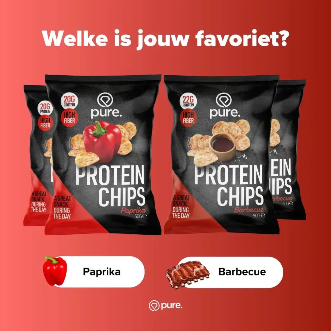 Pure Protein Chips Paprika 50g - Hoog in eiwitten