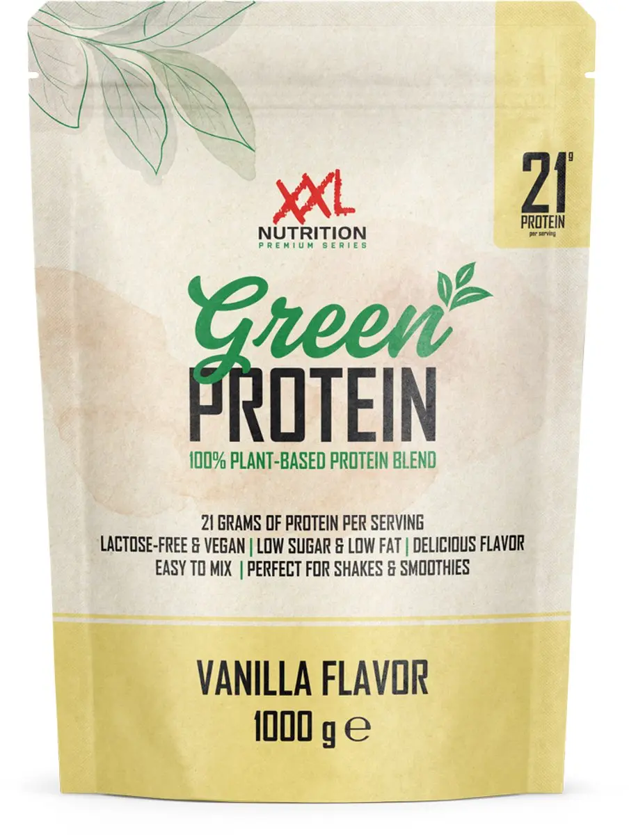 XXL Nutrition Green Protein Vanille Vegan Eiwitpoeder 1000g