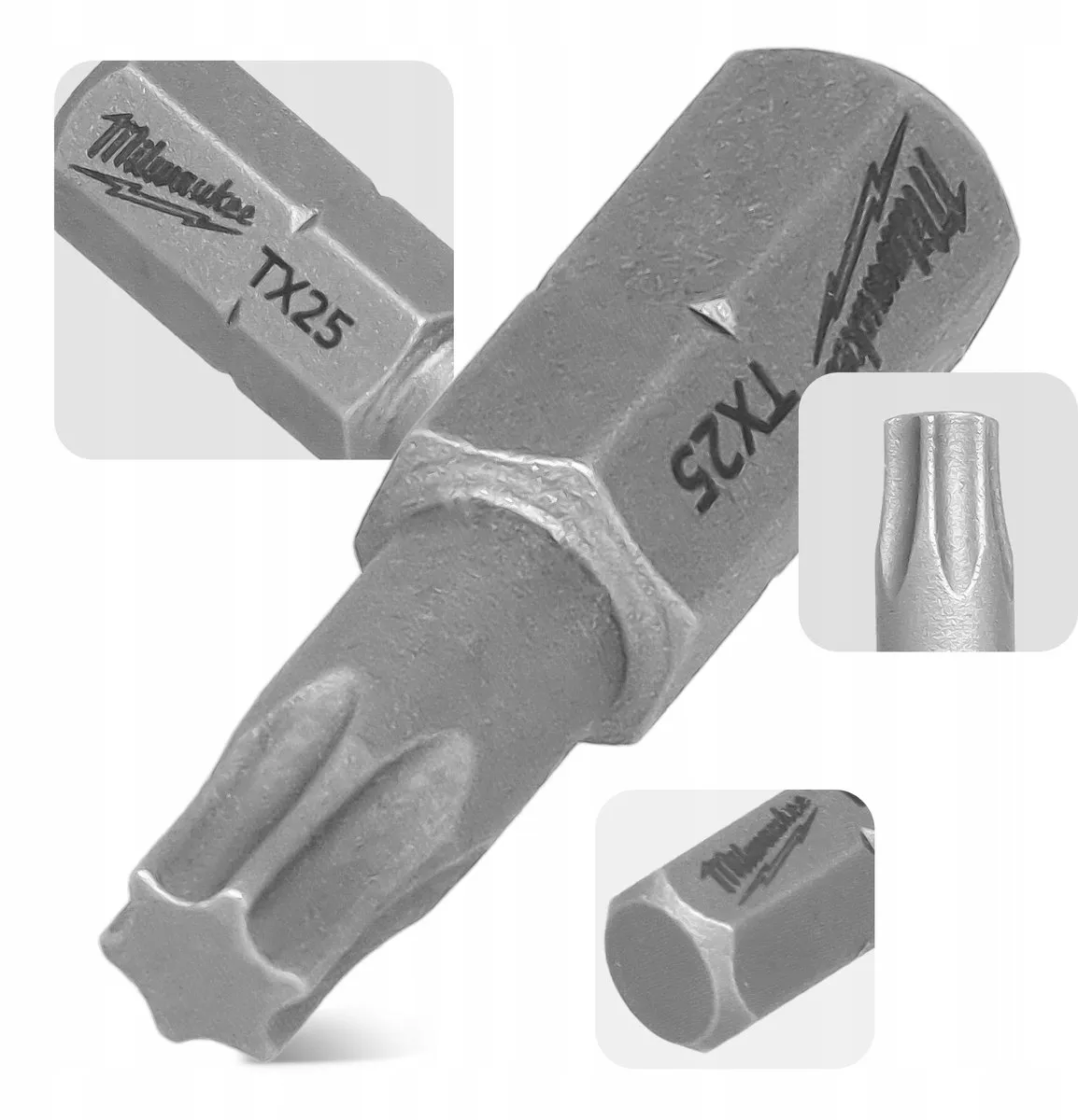 Milwaukee Torx TX25 Schroefbits 25mm - Staal S2 - 3 Stuks