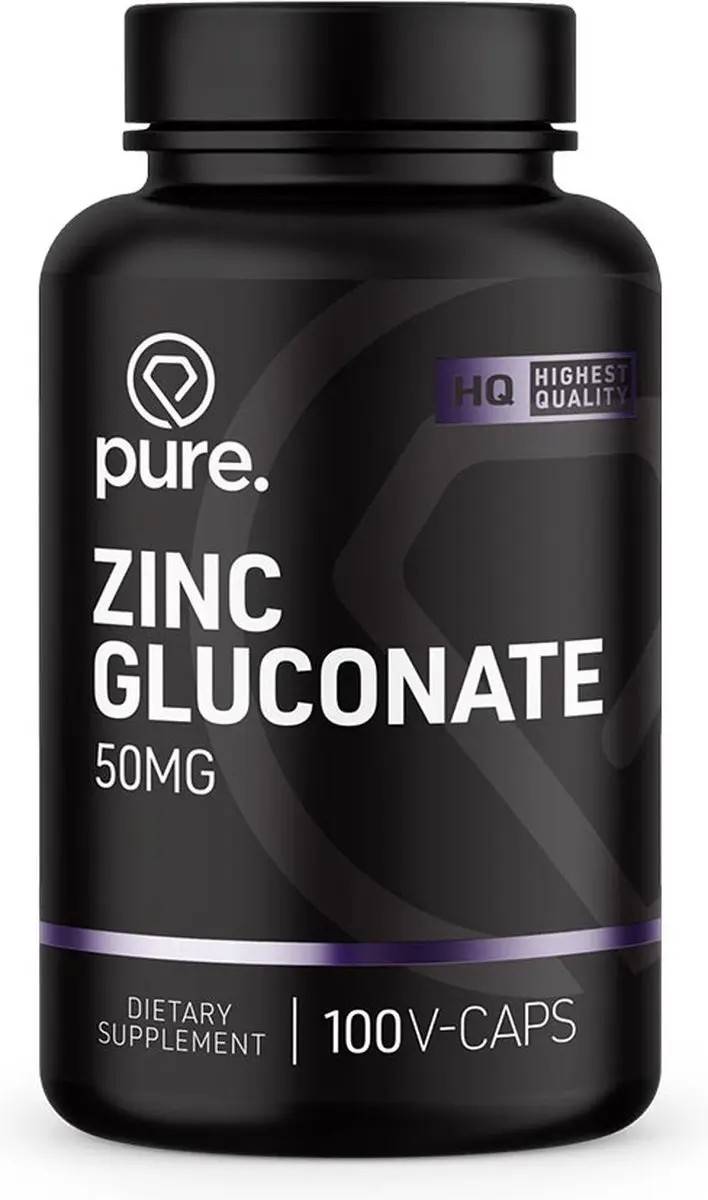 Pure Zink Gluconaat 100 V-caps - 50mg