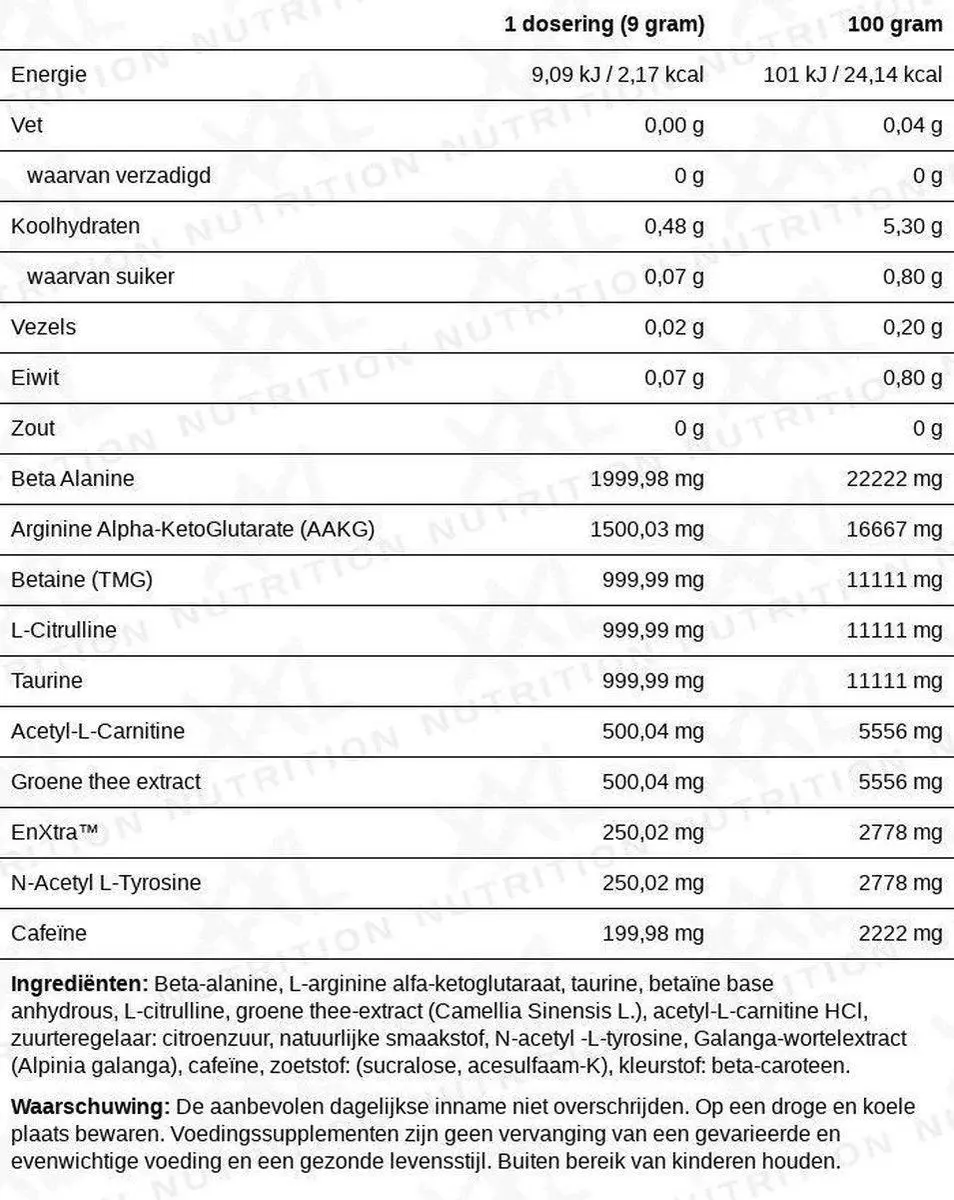 XXL Nutrition Booty Booster Pre-Workout 300g - 30 Porties