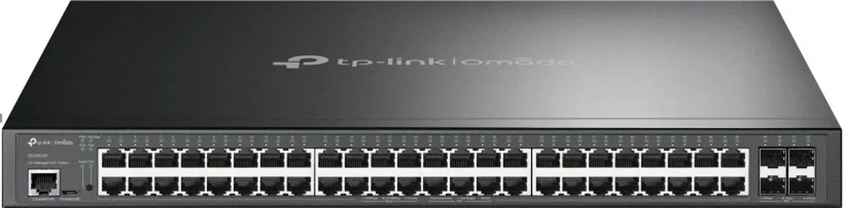 TP-Link TL-SG3452XP Managed Switch 48x PoE - 176 Gbps - Zwart